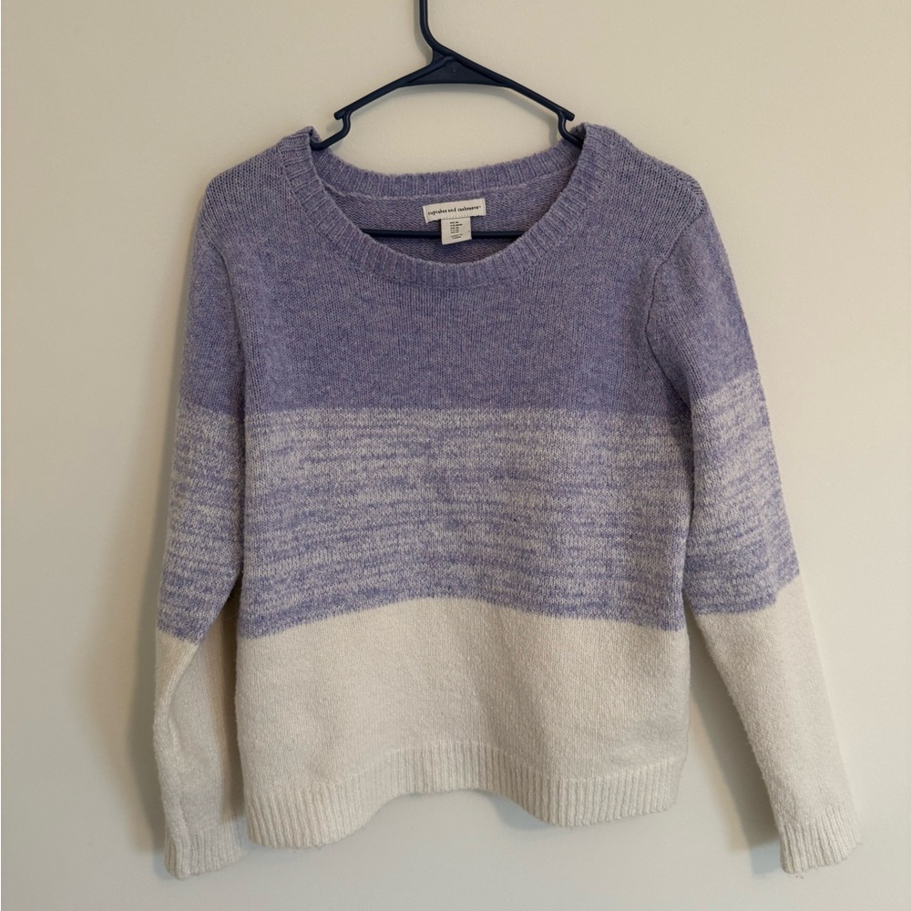 cupcakes & cashmere Lavender and Cream Sweater